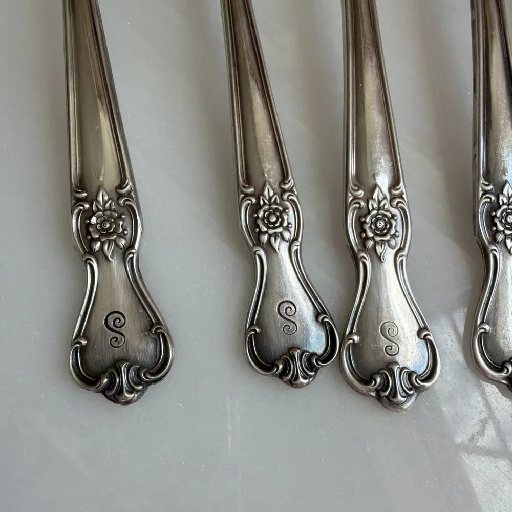 Vintage Old Company Signature Rose Silver Plate 